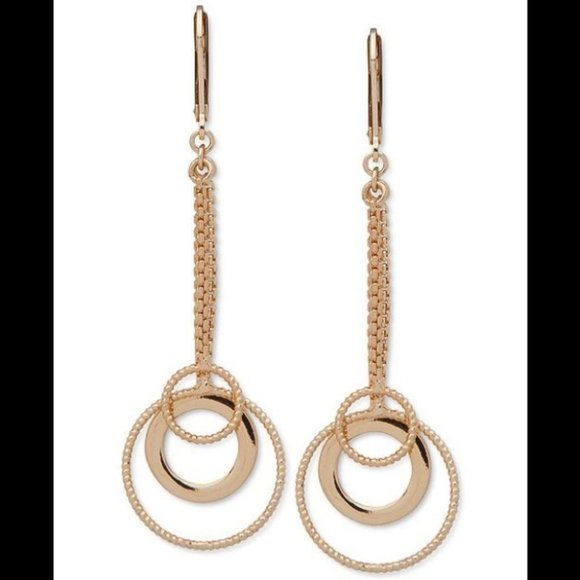 Anne Klein new Multi ring linear earrings - Picture 3 of 3